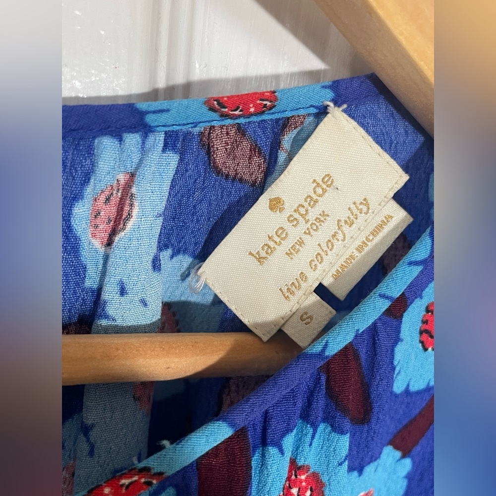 Kate Spade Romper Size Small Tangier Floral Blue Red Colorful Spring Designer - Picture 4 of 9
